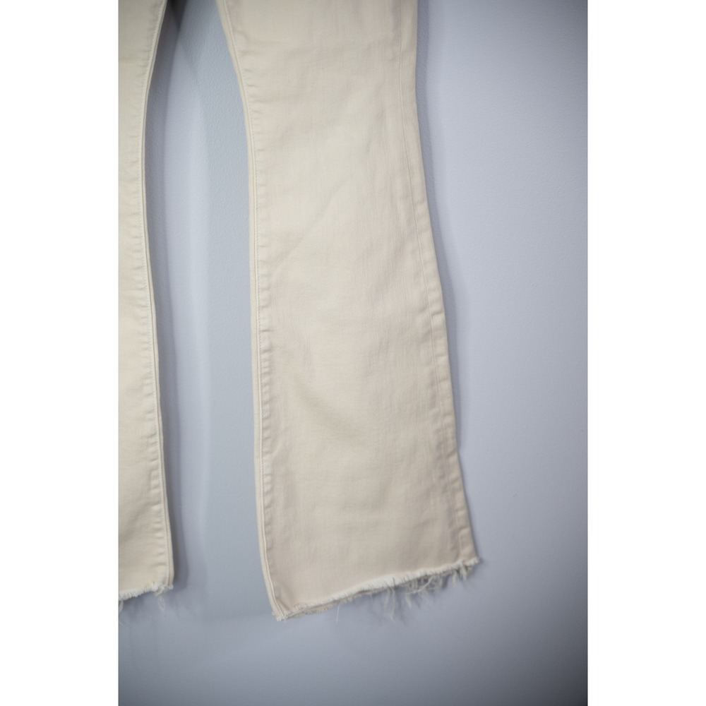 Mother The Weekender Fray Jeans Womens 26 Cream New Flare Raw Hem Play Date - Picture 5 of 9